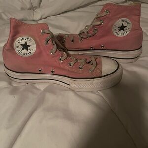 pink platform converse